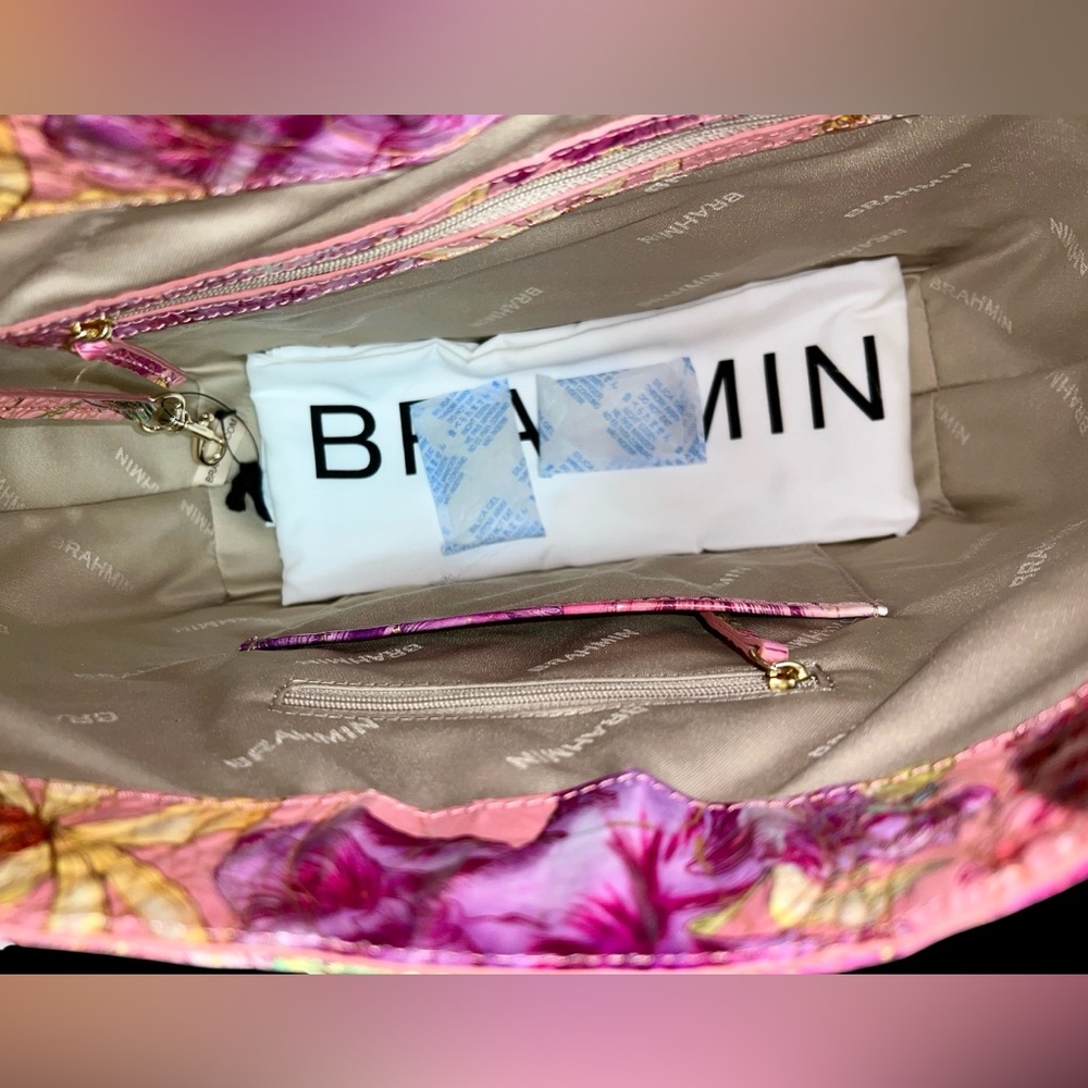 NWT Brahmin Leather FALLON Shoulder Bag in Floral Perennial Melbourne - Picture 8 of 11